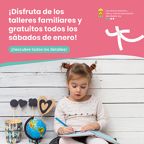 Talleres creativos familiares gratuitos en CC Madrid Sur - Enero 2026